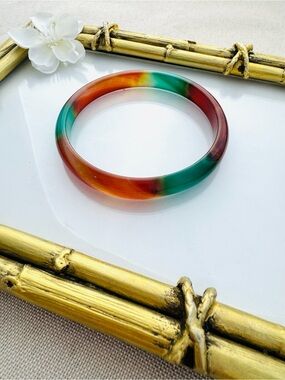 Colorful Agate Bangle Bracelet - Crystal Women Jewelry